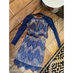 AKIRA Blue Lace Mini Dress